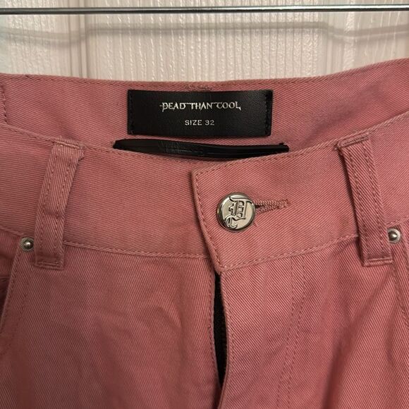 Dead Than Cool Pink 3D Patch Pocket Cargo Pants 100% Cotton Men's Size 32 - Picture 11 of 11